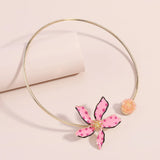 Crystal Flower Necklace Vintage Resin Charm Indian Jewelry