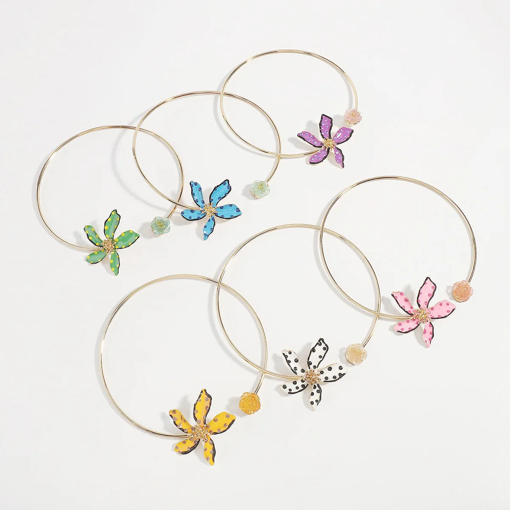Crystal Flower Necklace Vintage Resin Charm Indian Jewelry