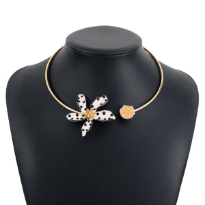 Crystal Flower Necklace Vintage Resin Charm Indian Jewelry