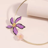 Crystal Flower Necklace Vintage Resin Charm Indian Jewelry