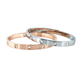 Zircon Stainless Steel Lover Bracelets For Women 50mm*60mm Gold Bangles