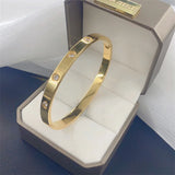 Zircon Stainless Steel Lover Bracelets For Women 50mm*60mm Gold Bangles