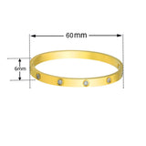 Zircon Stainless Steel Lover Bracelets For Women 50mm*60mm Gold Bangles