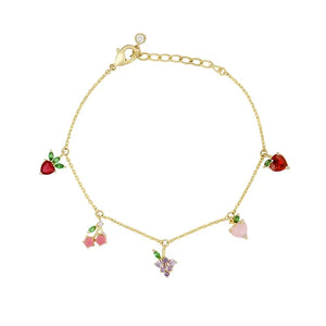 Zirconia Leopard Charm Bracelet 14K Plated Knot Bangle