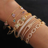 Zirconia Leopard Charm Bracelet 14K Plated Knot Bangle
