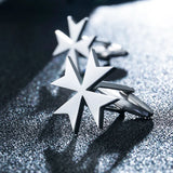 Malta Cufflinks Stainless Steel Cross Amulet Wedding Jewelry Groom's Gift