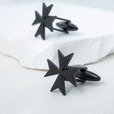 Malta Cufflinks Stainless Steel Cross Shirt Suit Bottoms Groom Wedding Jewelry