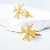 Malta Cufflinks Stainless Steel Cross Shirt Suit Bottoms Groom Wedding Jewelry