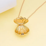 Mermaid Shell Pendant Magnetic Box Necklace Metal Jewelry Dream Gift