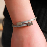 Men Charm Bracelet Stainless Steel Cube Bracelets