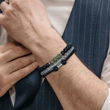 Men's Stainless Steel Chain and Rope Bracelet Set