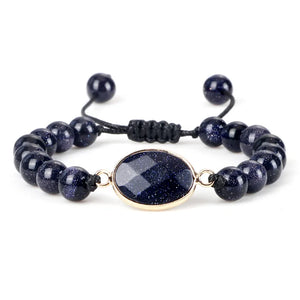 8MM Sand Stone Beads Energy Bracelet Charm Jewelry