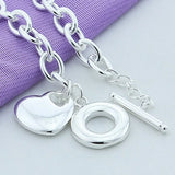 925 Silver Bracelet Mickey Heart Round Charm Bracelet