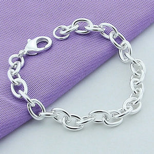 925 Silver Bracelet Mickey Heart Round Charm Bracelet