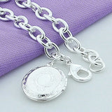 925 Silver Bracelet Mickey Heart Round Charm Bracelet