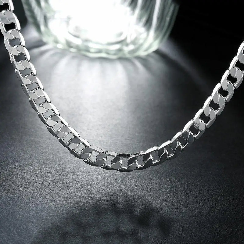Men's 925 Sterling Silver Necklace 8MM 16-24 Inches High Jewelry Christmas