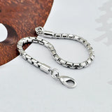 925 Silver Box Chain Bracelet-5MM, Lobster Clasp