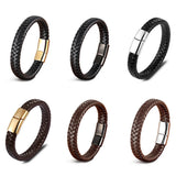 Men's Buddha Bracelet Stainless Steel Leather Casual Jewelry