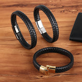 Men's Buddha Bracelet Stainless Steel Leather Casual Jewelry