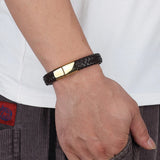 Men's Buddha Bracelet Stainless Steel Leather Casual Jewelry