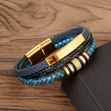 Men's Leather Bracelet Multilayer Punk Bangle Charm Jewelry Gift