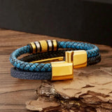 Men's Leather Bracelet Multilayer Punk Bangle Charm Jewelry Gift