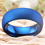 Sandblasted Tungsten Carbide Men's Ring 8mm Comfort Fit Wedding Band