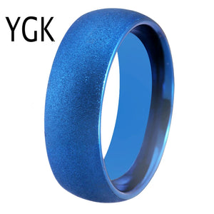 Sandblasted Tungsten Carbide Men's Ring 8mm Comfort Fit Wedding Band