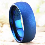 Sandblasted Tungsten Carbide Men's Ring 8mm Comfort Fit Wedding Band