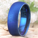 Sandblasted Tungsten Carbide Men's Ring 8mm Comfort Fit Wedding Band