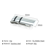 Men's Stainless Steel Money Clip Silver Anniversary Gift