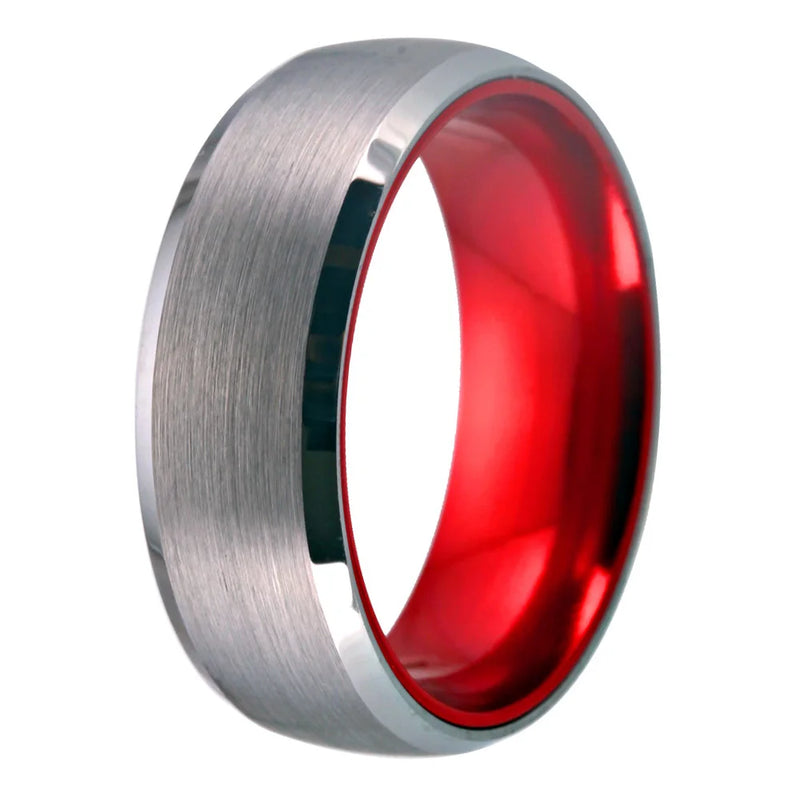 Red Plated Tungsten Wedding Ring for Women