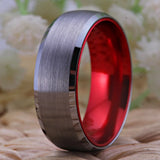 Red Plated Tungsten Wedding Ring for Women