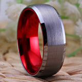 Red Plated Tungsten Wedding Ring for Women