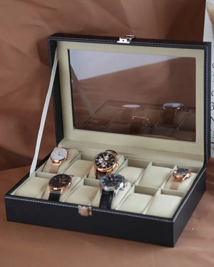 Mens Watch Organizer- Keep Timepieces Safe & Secure in Jewelry Storage Box