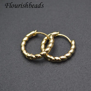 Metal Brass Twist Shaped Hoop Earrings for Women Party Jewelry