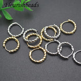 Metal Brass Twist Shaped Hoop Earrings for Women Party Jewelry