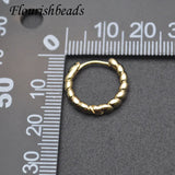 Metal Brass Twist Shaped Hoop Earrings for Women Party Jewelry