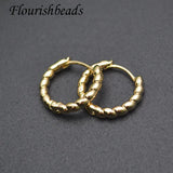 Metal Brass Twist Shaped Hoop Earrings for Women Party Jewelry