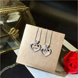 Micro-Inlaid Cross Love Necklace & Peach Heart Clavicle Chain for Wedding Party