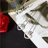 Micro-Inlaid Cross Love Necklace & Peach Heart Clavicle Chain for Wedding Party