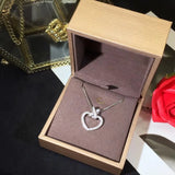Micro-Inlaid Cross Love Necklace & Peach Heart Clavicle Chain for Wedding Party