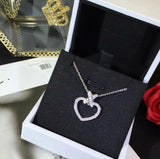 Micro-Inlaid Cross Love Necklace & Peach Heart Clavicle Chain for Wedding Party
