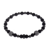 Micro Pave Ball Charm Bracelet Men Stone Bead Adjustable Bracelet