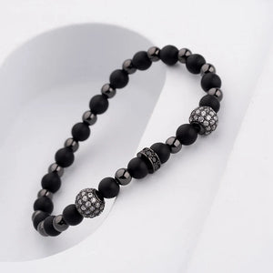 Micro Pave Ball Charm Bracelet Men Stone Bead Adjustable Bracelet