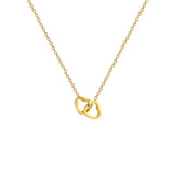 Minimalist Double Heart Pendant Necklace Stainless Steel Gift For Women