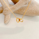 Minimalist Double Heart Pendant Necklace Stainless Steel Gift For Women
