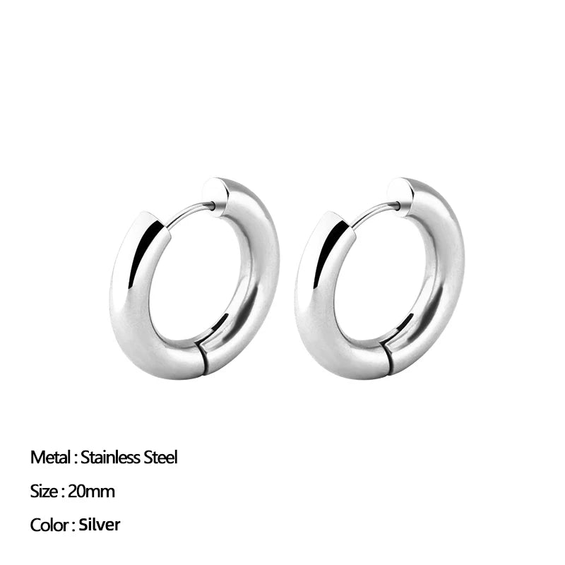 Minimalist Stainless Steel Hoop Earrings for Women