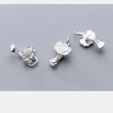 925 Silver Happiness Carved Pendants for Bracelets DIY