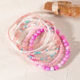Colorful Beaded Bracelet Set for Women Girls, Spring Summer Jewelry Gift